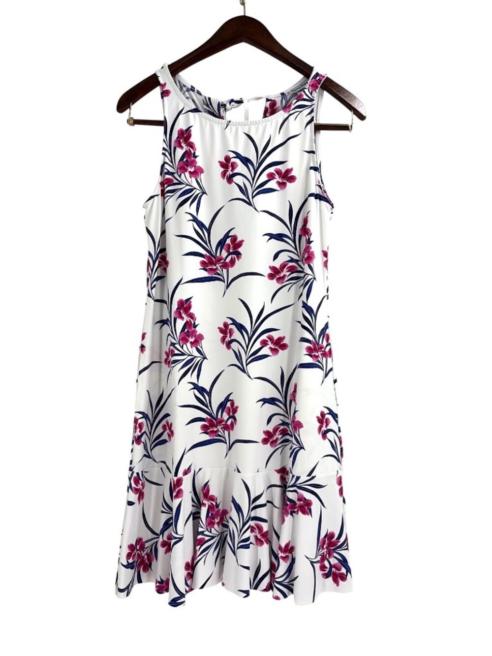 Tommy Bahama Womens Small Tropical Sleeveless Swim Dress Ruffle Hem Floral Pool